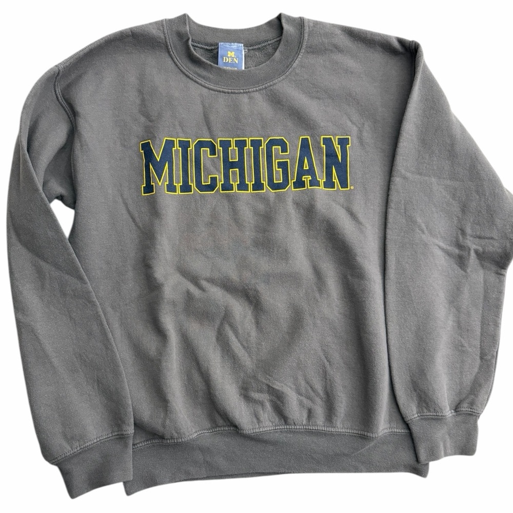 M Den Michigan Wolverines Crewneck Sweatshirt Gray Men’s Small NCAA